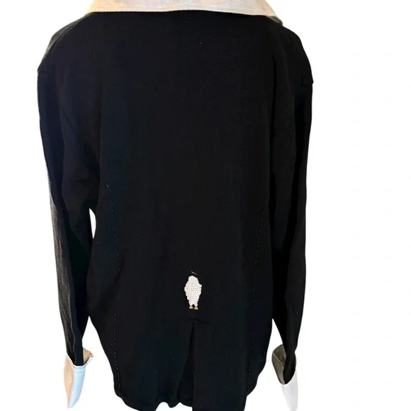 Storybook Knits Black Cardigan-Penguins - Picture 5 of 6